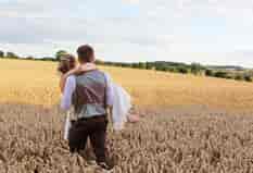 Bride and Groom In Countryside