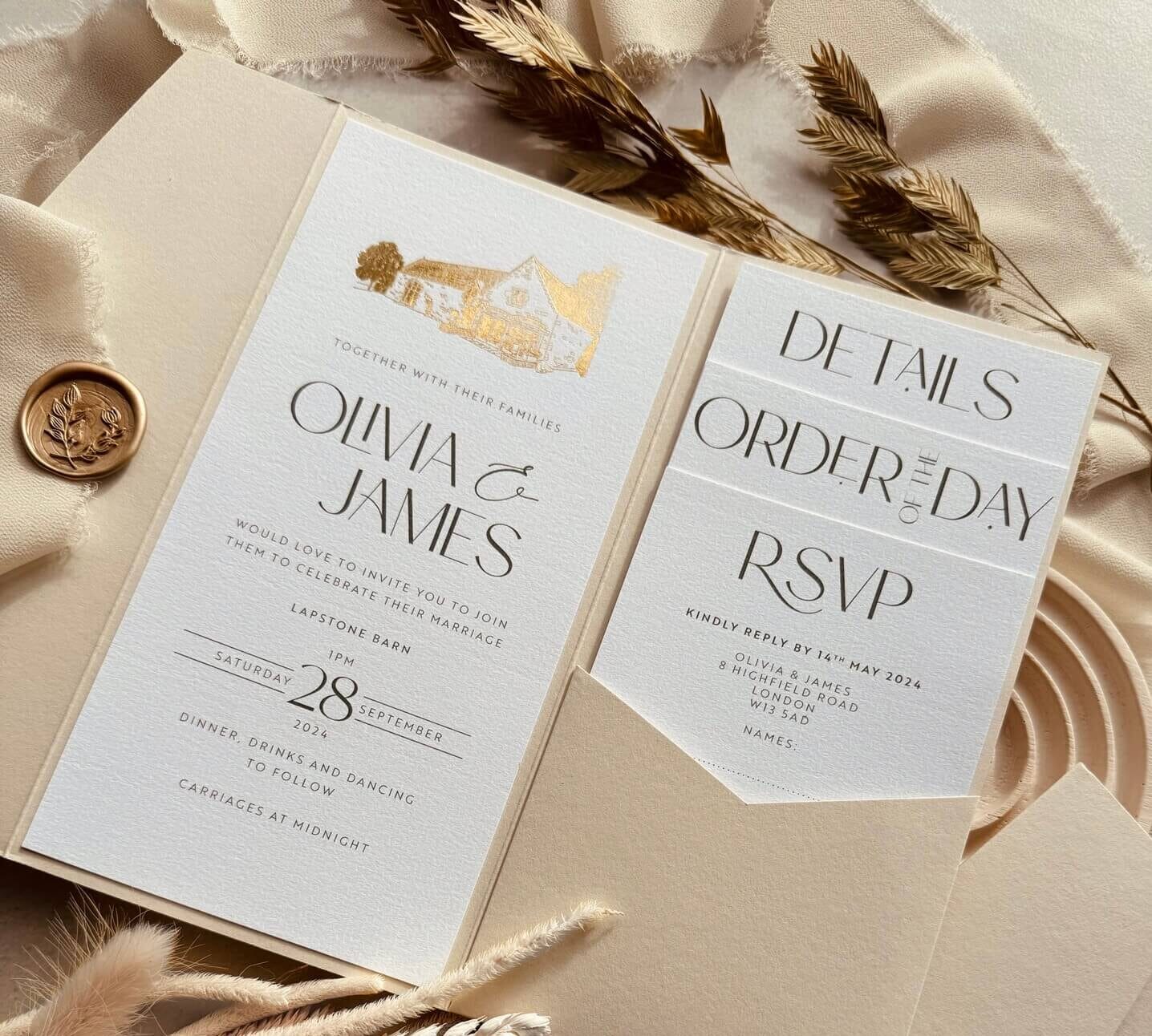 Set of wedding invitations by Retropress