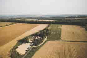 Aerial view of Lapstone Barn in the Cotswolds